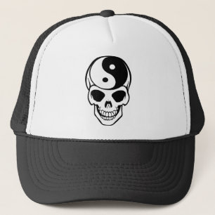 Skull Ying Yang Trucker Hat