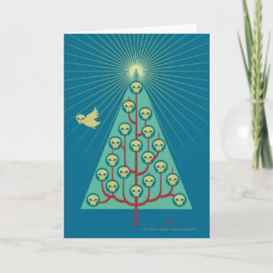 Skullbirds Christmas Tree Holiday Card