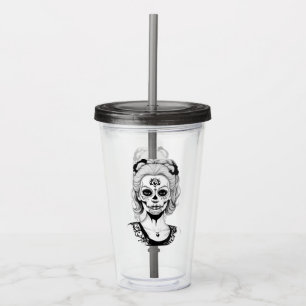 SKULLHEAD WOMAN  ACRYLIC TUMBLER