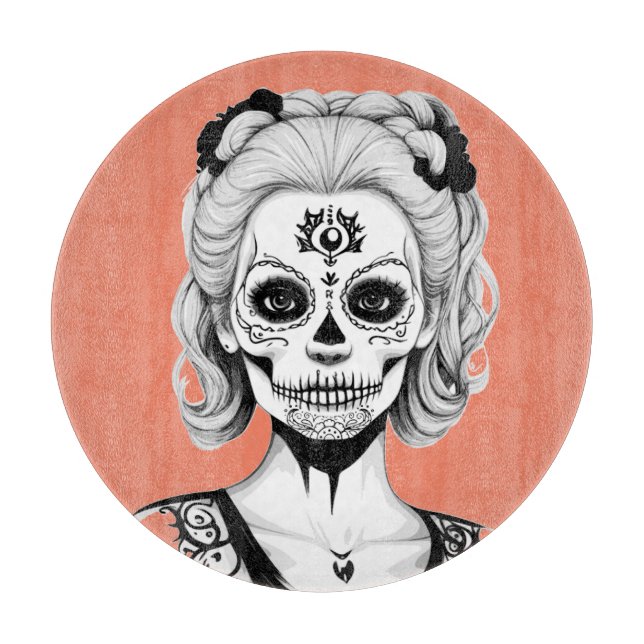 SKULLHEAD WOMAN  CUTTING BOARD (Front)
