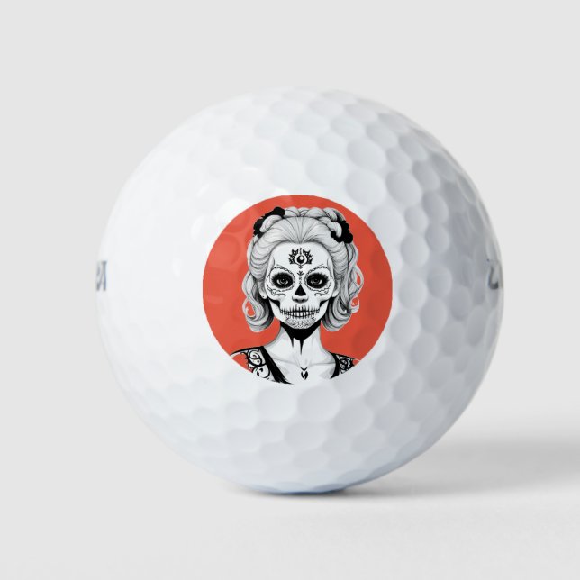 SKULLHEAD WOMAN  GOLF BALLS (Front)