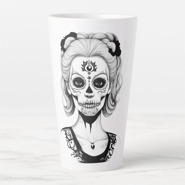 SKULLHEAD WOMAN  LATTE MUG (Front)