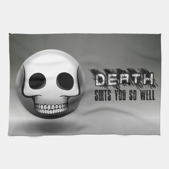 Skullmoji Kitchen Linen Tea Towel (Horizontal)