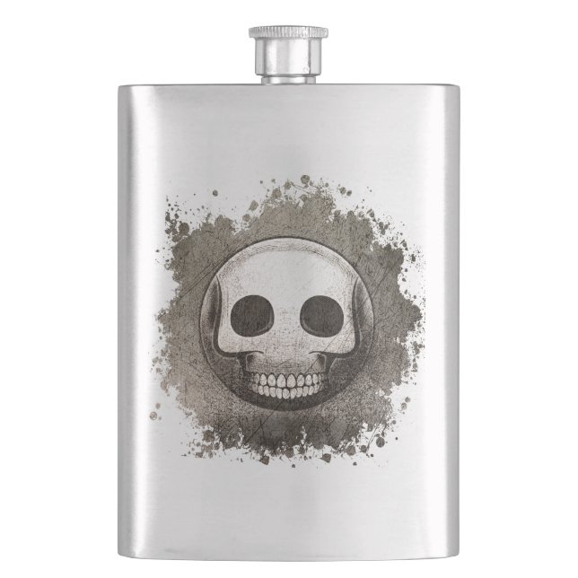 Skullmoji Vintage Blade Hip Flask (Front)
