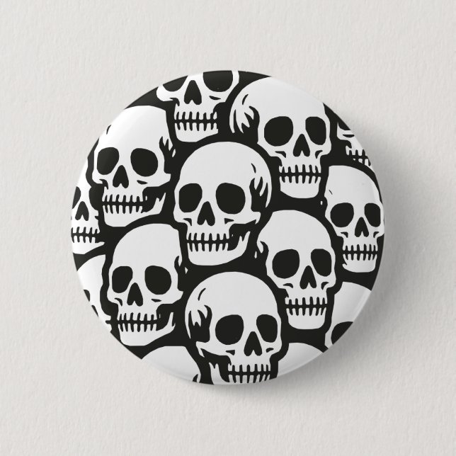 Skulls 6 Cm Round Badge (Front)