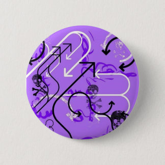 Skulls and arrows. 6 cm round badge