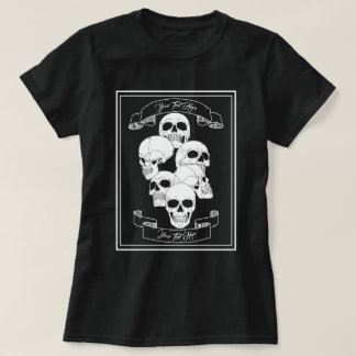 Skulls and Banners with Customisable Text Black T-Shirt