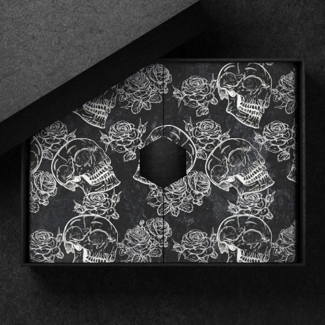 Skulls and Chalk Roses | Gothic Glam Funky Grunge Tissue Paper (Creator Uploaded)