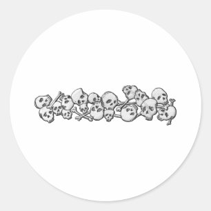 Skulls and Cross Bones Classic Round Sticker
