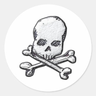 Skulls and Cross Bones Classic Round Sticker
