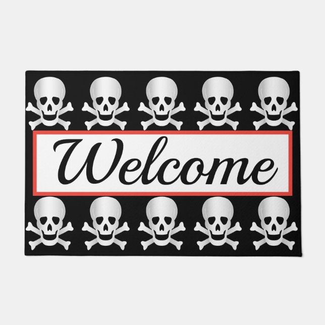 Skulls And Crossbones Doormat (Front)