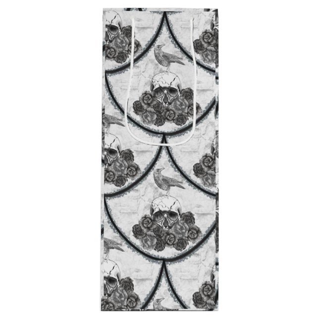 Skulls and Crows Wine Gift Bag (Front)