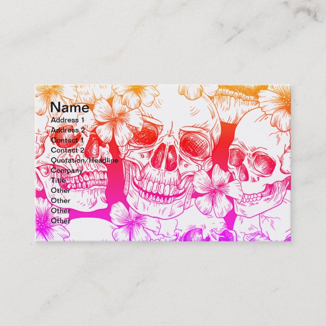 Skulls and Flowers Business Card (Front)
