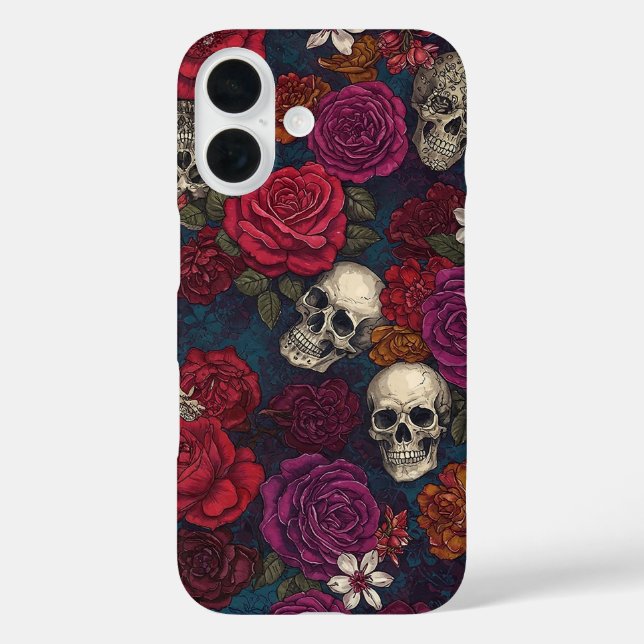 Skulls and Flowers Case-Mate iPhone Case (Back)