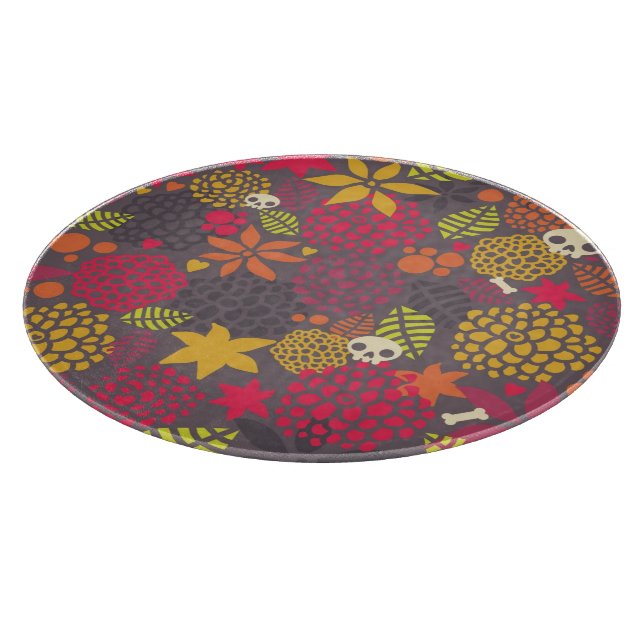 Skulls and flowers. cutting board (Corner)