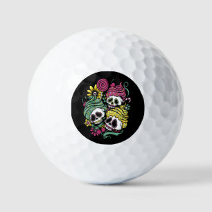 Skulls and Flowers Golf Head Cover Balls