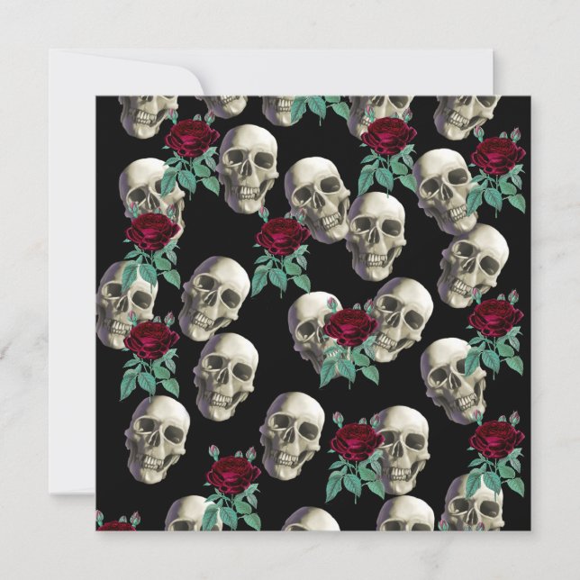 Skulls and Flowers Invitation (Front)