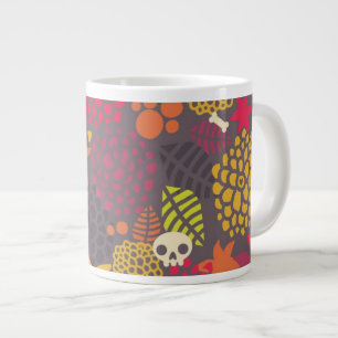 Skulls and flowers. large coffee mug