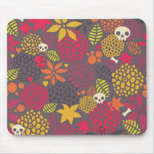 Skulls and flowers. mouse pad