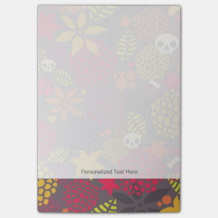Skulls and flowers. post-it notes