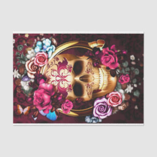 Skulls and Flowers  Tissue Paper