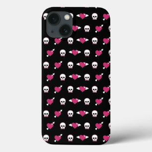 Skulls and hearts iPhone 13 case