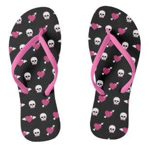 Skulls and hearts jandals
