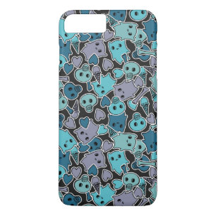 Skulls, and hearts on black background 2 Case-Mate iPhone case
