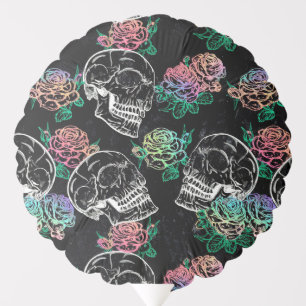 Skulls and Ombre Roses   Gothic Glam Pastel Grunge Balloon