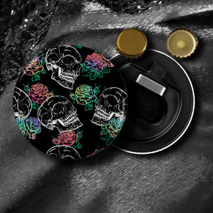 Skulls and Ombre Roses   Gothic Glam Pastel Grunge Bottle Opener
