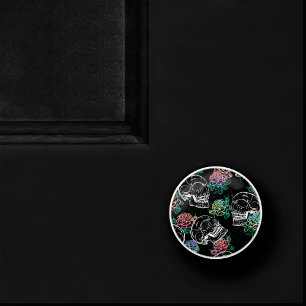 Skulls and Ombre Roses Gothic Glam Pastel Grunge Ceramic Knob