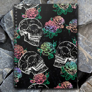 Skulls and Ombre Roses   Gothic Glam Pastel Grunge Notebook