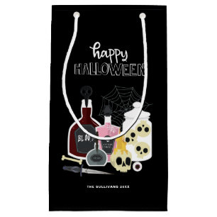 Skulls and Potions Illustrations Happy Halloween Small Gift Bag