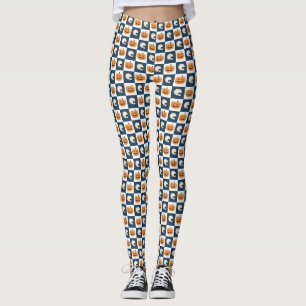 Skulls and Pumpkins Checks Leggings