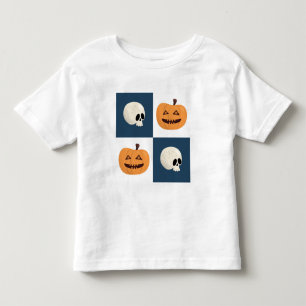 Skulls and Pumpkins Checks Toddler T-Shirt