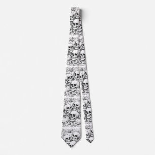 skulls and pumpkins tie