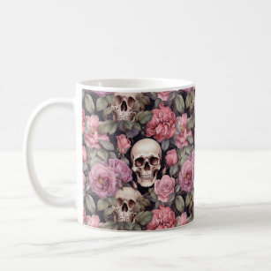 Skulls and roses coffee mug