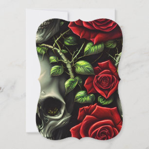 Skulls and Roses in the Style of Graphic Planner Card