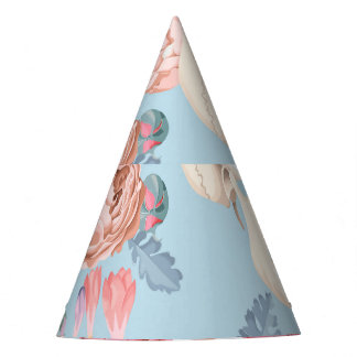 Skulls and Roses Vintage Pattern Party Hat