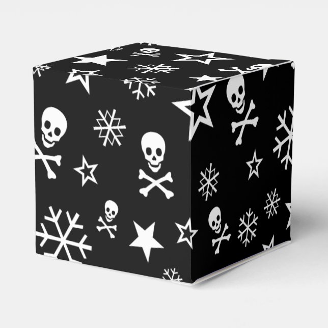 Skulls and Snowflakes Favour Box (Back Side)