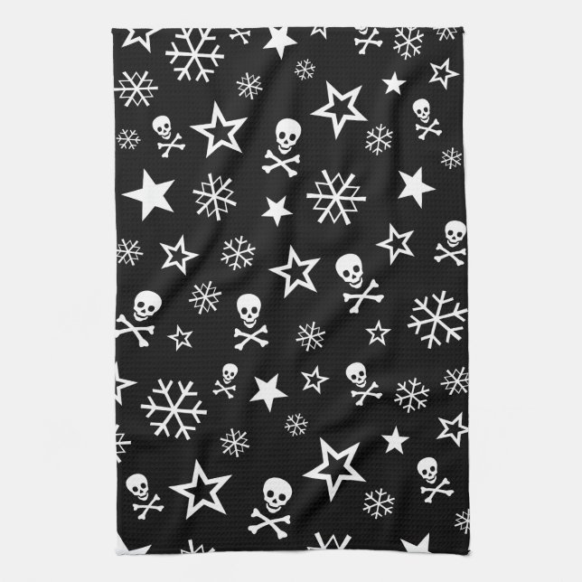 Skulls and Snowflakes Towel (Vertical)