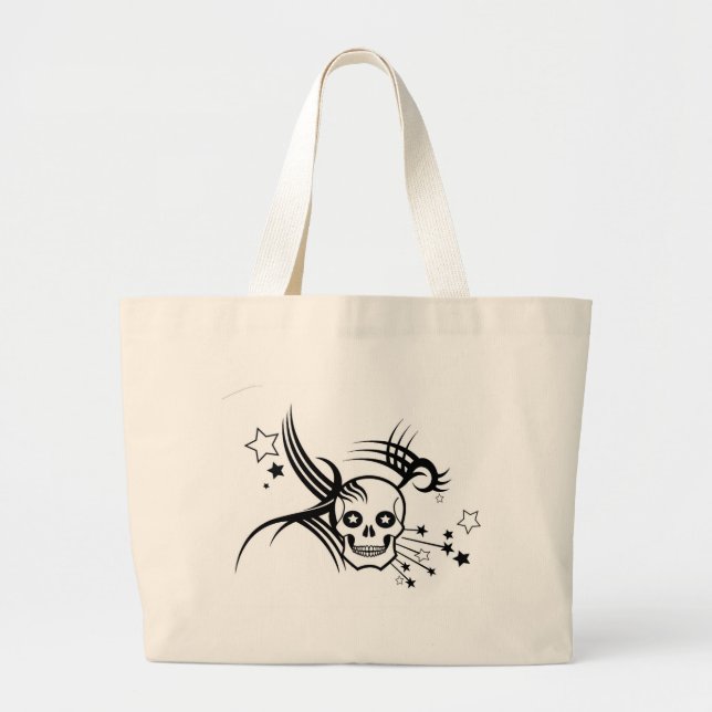 Skulls and Stars Large Tote Bag (Front)