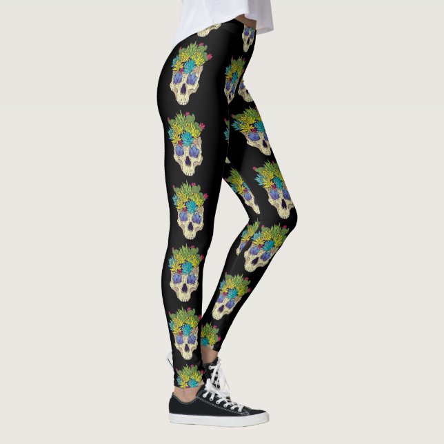 Skulls and Succulents Leggings (Right)