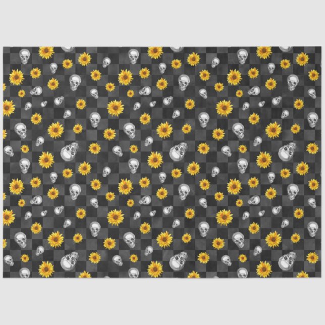 Skulls and Sunflower Series Design 12 Tissue Paper (Front)