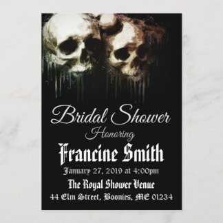 Skulls Artistic Gothic Bridal Shower Invitation