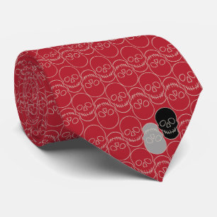  Skulls - Blood Red and Bone White  Tie