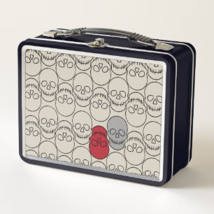 Skulls - Bone White and Bat Black  Metal Lunch Box