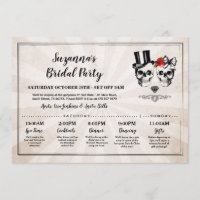 Skulls Bridal Shower Itinerary Bachelorette Roses