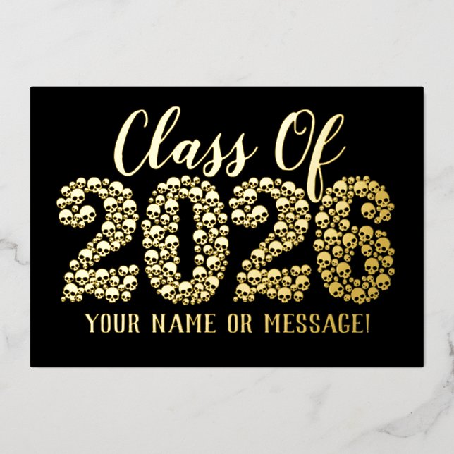 Skulls Class Of 2023 Grad Gold Foil Card (Front)