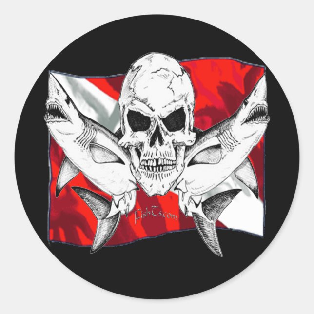 Skulls Collection by DiversDen Classic Round Sticker (Front)